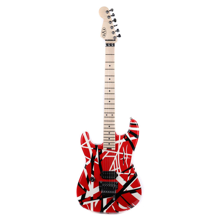 EVH Striped Series Left-Handed Red with Black and White Stripes