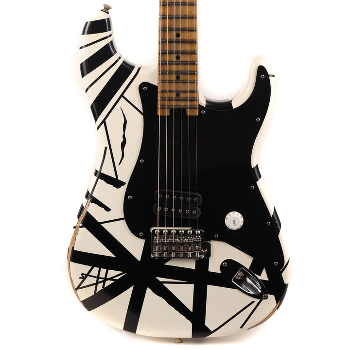 EVH Striped Series '78 Eruption White with Black Stripes Relic