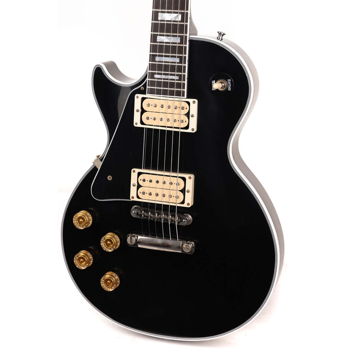 Gibson Custom Shop Les Paul Custom Left-Handed Made 2 Measure Ebony with Double Classic White Pickups